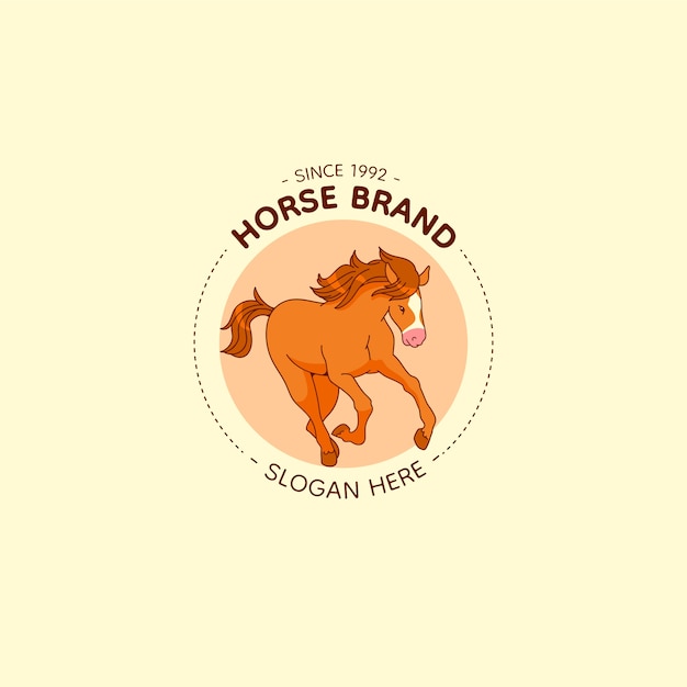 Modelo de logotipo de animais de criação desenhado à mão