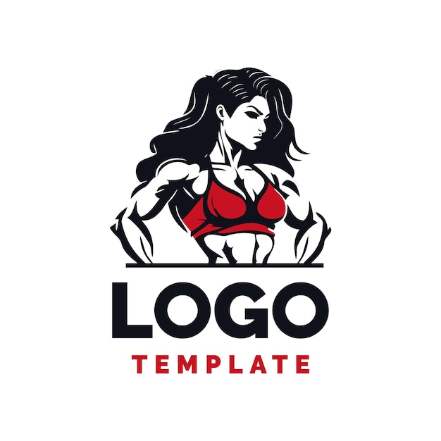 Vetor modelo de logotipo de aptidão feminina ilustração de arte vetorial silhueta de mulher objeto isolado símbolo de aptidão