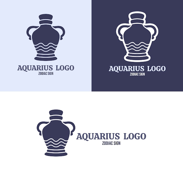 Vetor modelo de logotipo de aquário desenhado à mão