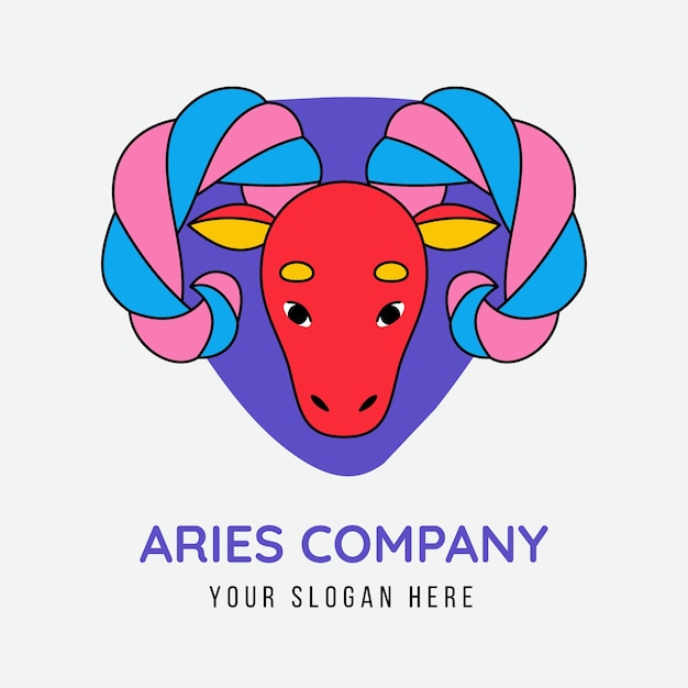 Vetor modelo de logotipo de áries