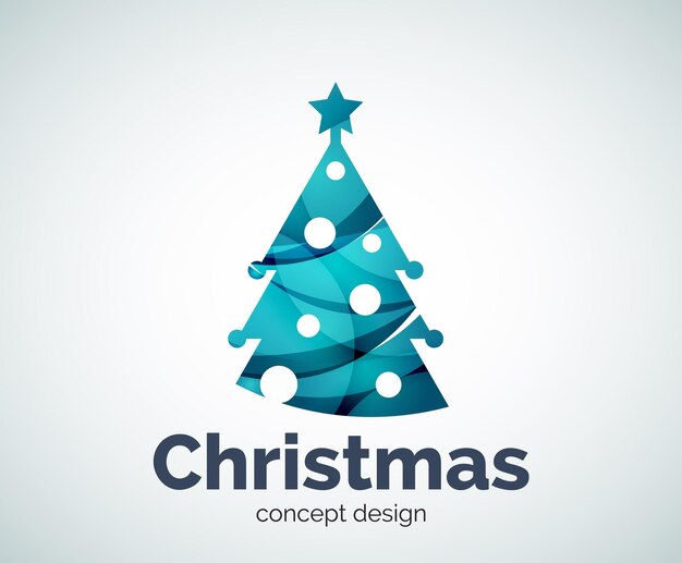 Modelo de logotipo de árvore vetorial de Natal ou ano novo