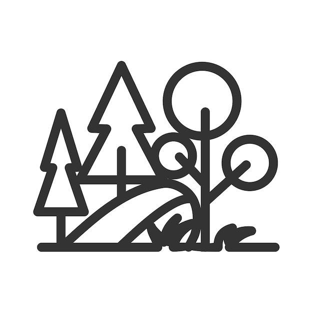 Modelo de logotipo de árvores da natureza ícone ilustração identidade da marcailustração isolada e plana gráfico vetorial