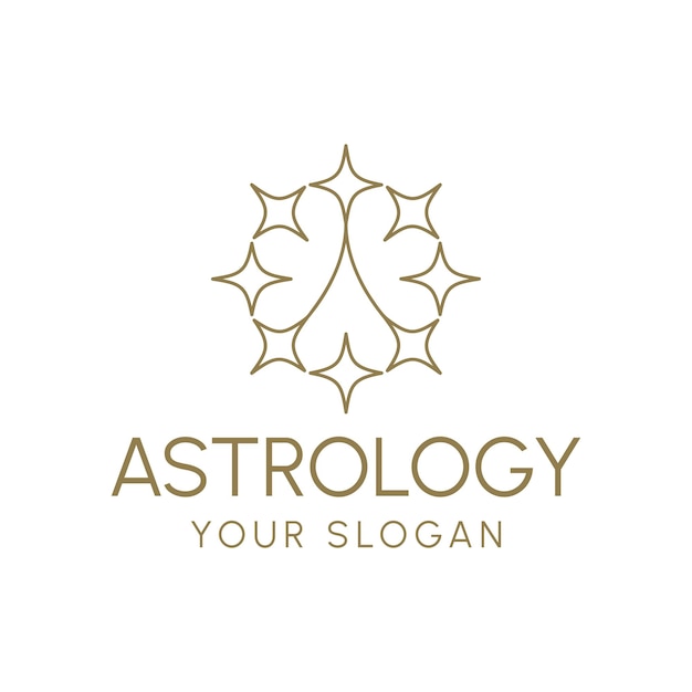 Modelo de logotipo de astrologia vetorial