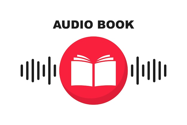 Modelo de logotipo de audiolivro literatura e ebooks em formato de áudio