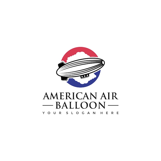 Vetor modelo de logotipo de balão de ar americano