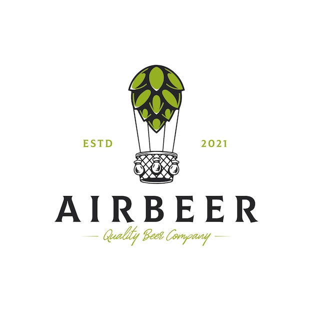 Modelo de logotipo de balão de ar de cerveja