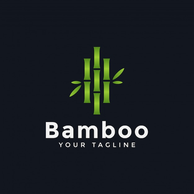 Modelo de logotipo de bambu verde