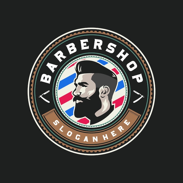 Vetor modelo de logotipo de barbearia