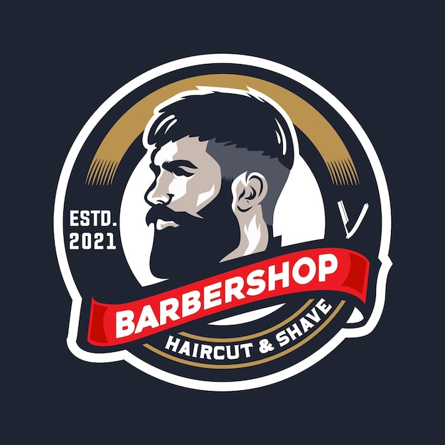 Modelo de logotipo de barbearia