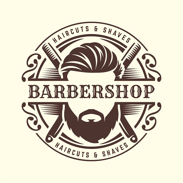 Modelo de logotipo de barbearia