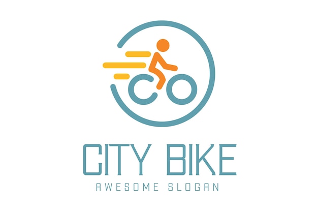 Modelo de logotipo de bicicleta da cidade