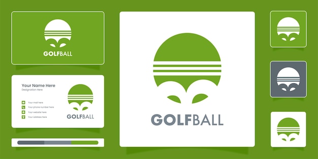 Modelo de logotipo de bola de golfe criativa logotipo do esporte de golfe com design de vetor de identidade de marca