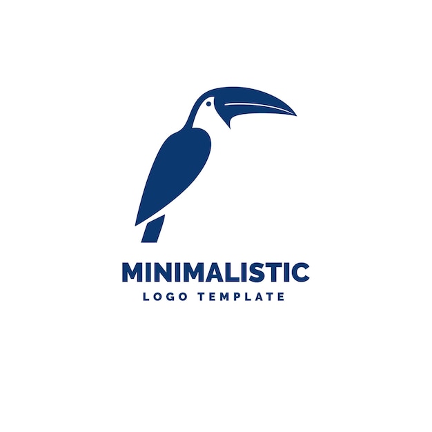Modelo de logotipo de cabeça de tucano ícone mínimo de logotipo de tucano bonito logotipo de pássaro bonito isolado