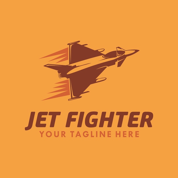 Modelo de logotipo de caça a jato Ilustração em vetor