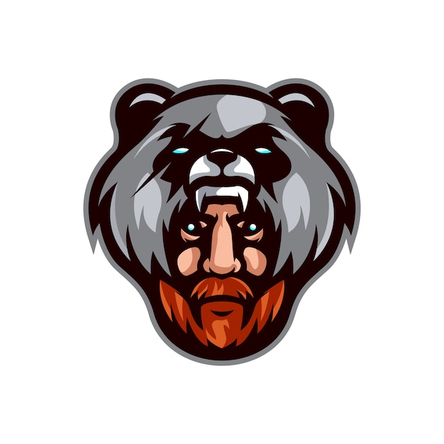 Modelo de logotipo de caçador de urso
