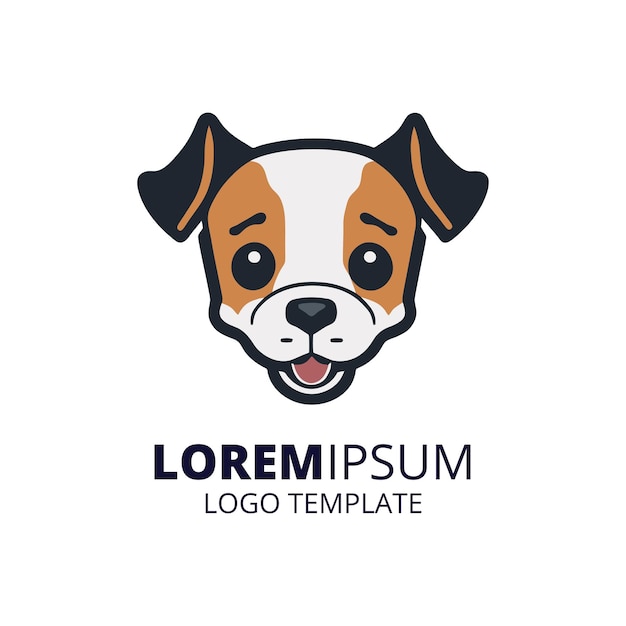 Modelo de logotipo de cachorro ilustração mínima de cachorro