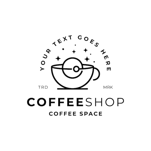 Modelo de logotipo de café com espaço