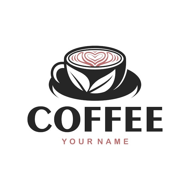 Modelo de logotipo de cafeteria em estilo simples