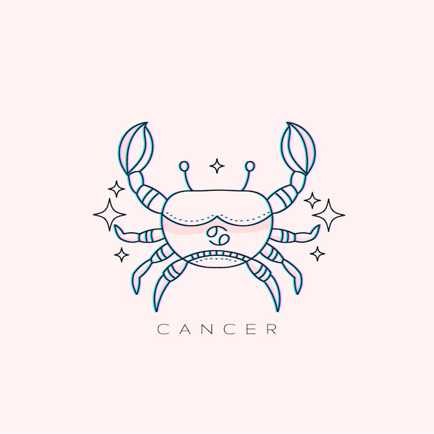 Modelo de logotipo de câncer desenhado à mão