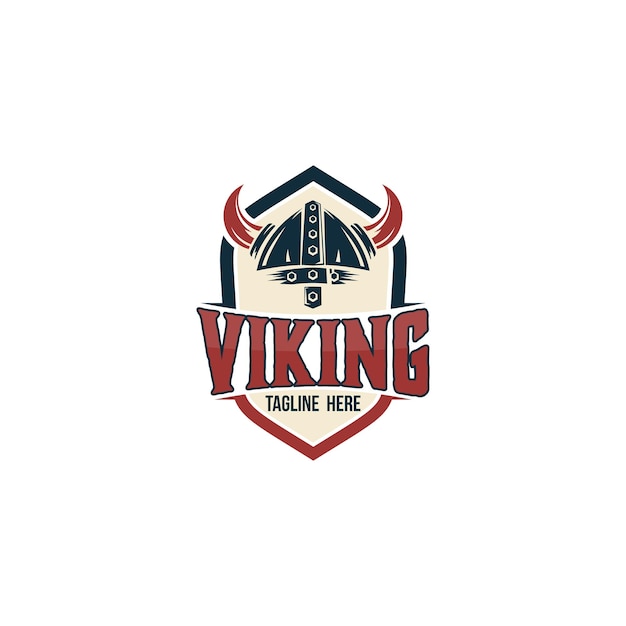 Vetor modelo de logotipo de capacete viking