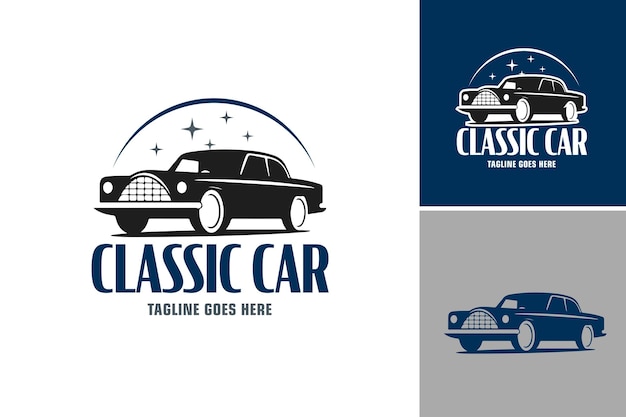 Modelo de logotipo de carro clássico este recurso de design é perfeito para criar logotipos para clubes de carros vintage