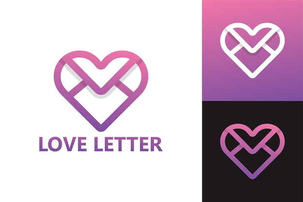 Vetor modelo de logotipo de carta de amor vetor premium