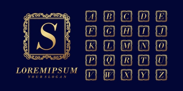 Modelo de logotipo de carta inicial elegante e luxuoso