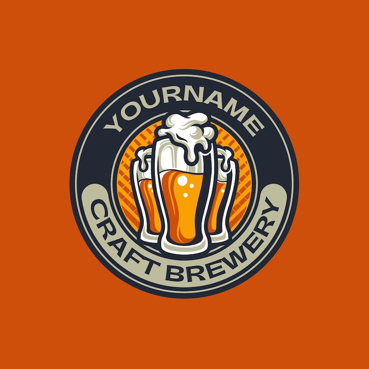 Vetor modelo de logotipo de cerveja de cerveja vintage ilustrado