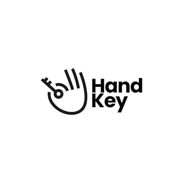 Modelo de logotipo de chave de mão