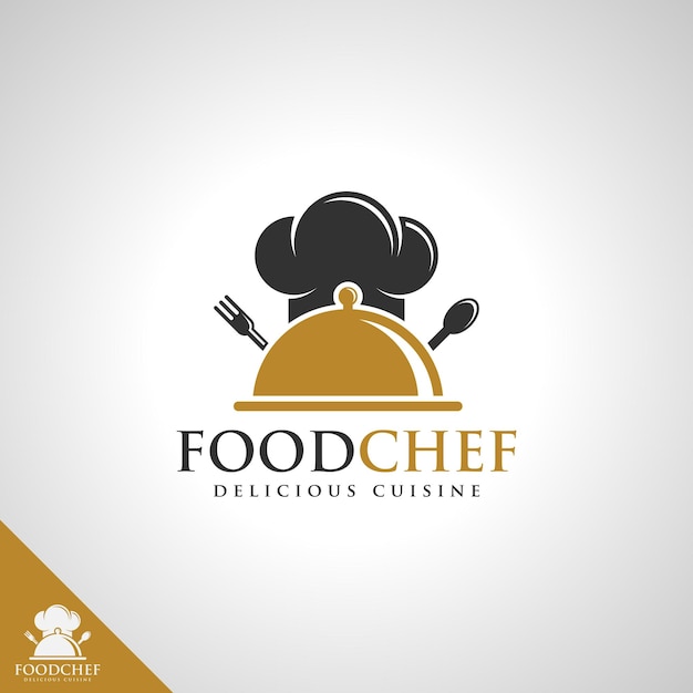 Modelo de logotipo de chef de comida