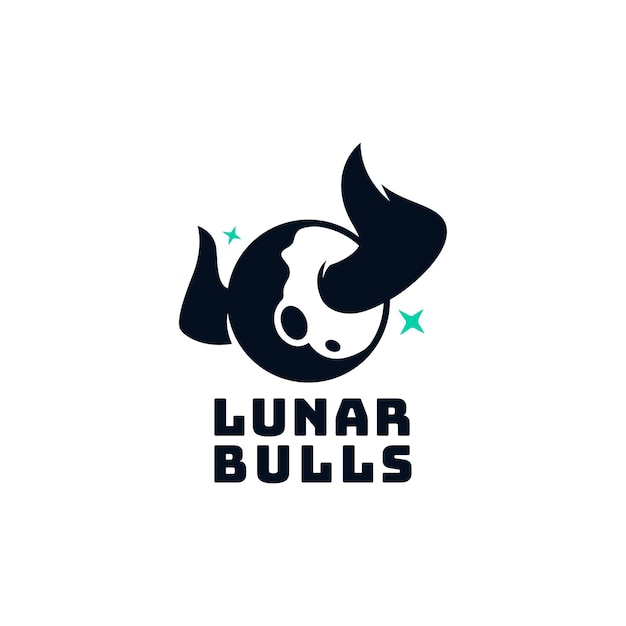 Modelo de logotipo de chifre de touro lunar abstrato
