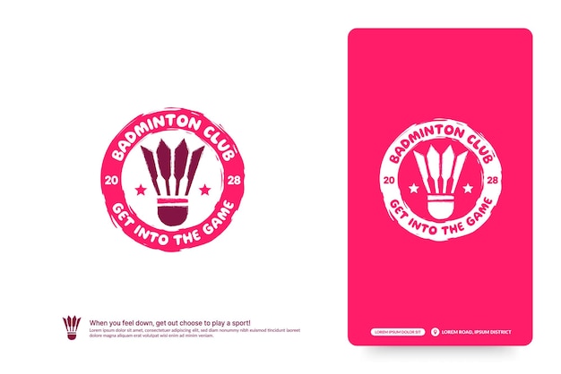 Vetor modelo de logotipo de clube de badminton ícone de logotipo de torneios de badminton e desenho vetorial de símbolo