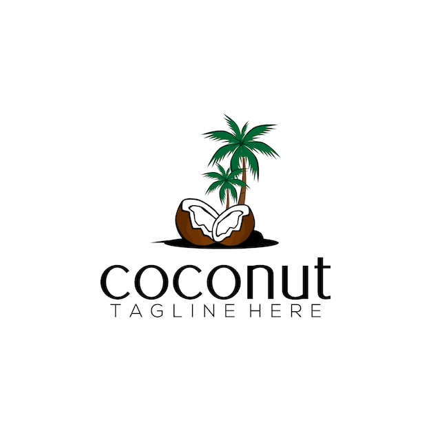 Modelo de logotipo de coco