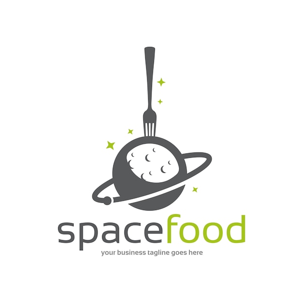 Modelo de logotipo de comida espacial