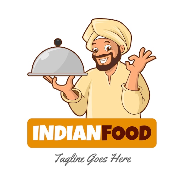 Modelo de logotipo de comida indiana