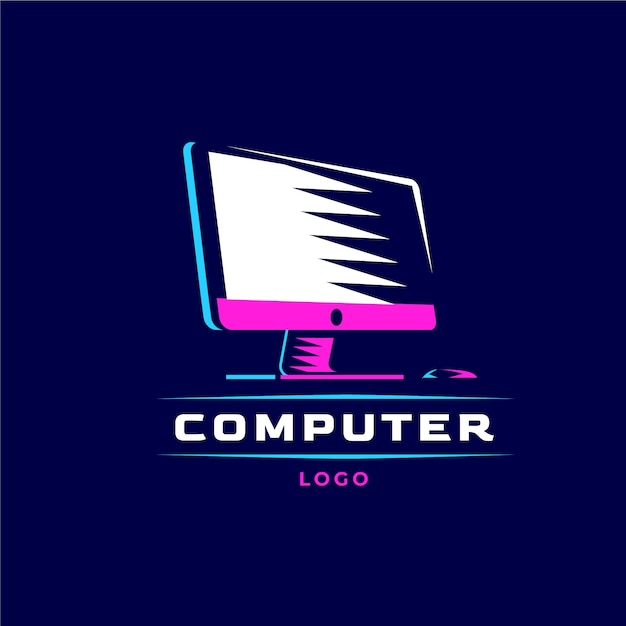 Vetor modelo de logotipo de computador de tecnologia