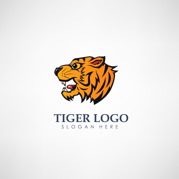 Modelo de logotipo de conceito de cabeça de tigre