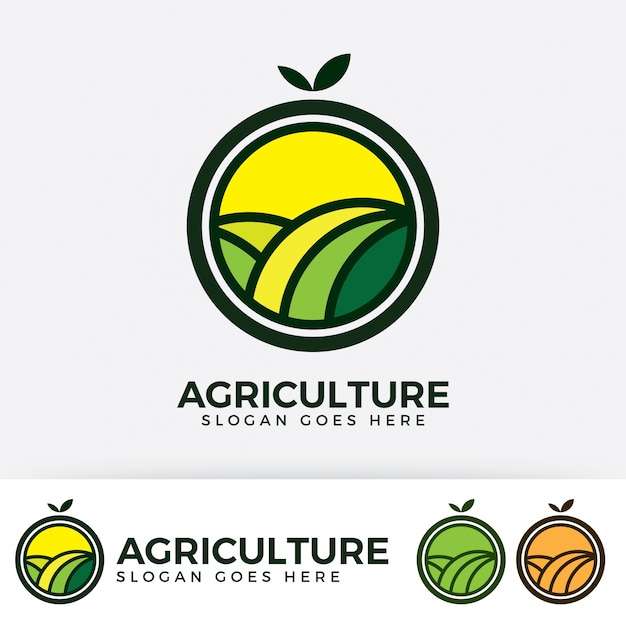 Vetor modelo de logotipo de conceito de fazenda