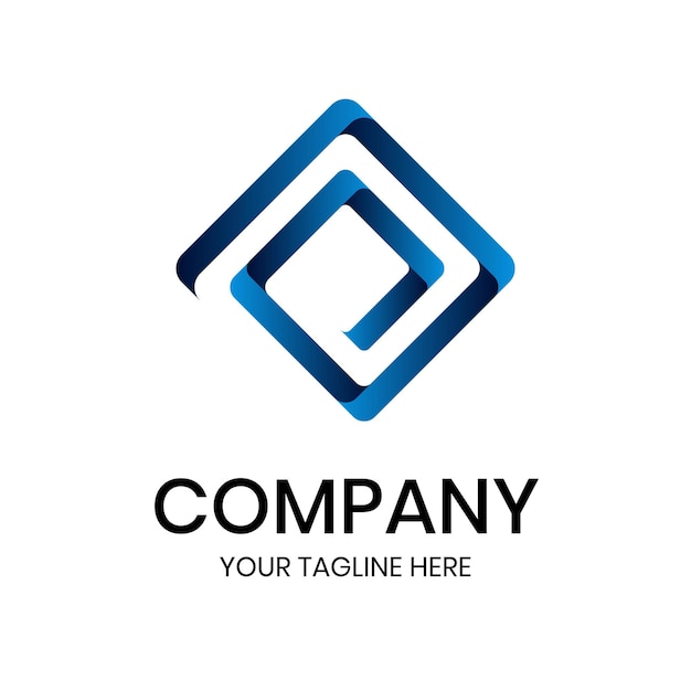 Modelo de logotipo de conceito quadrado abstrato