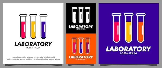 Modelo de logotipo de copo de laboratório