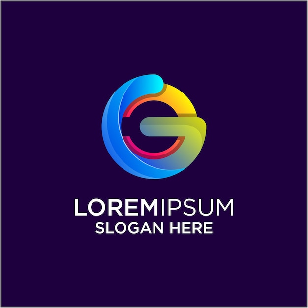 Modelo de logotipo de cor gradiente impressionante de letra G