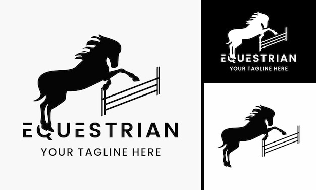 Modelo de logotipo de corrida equestre vetorial