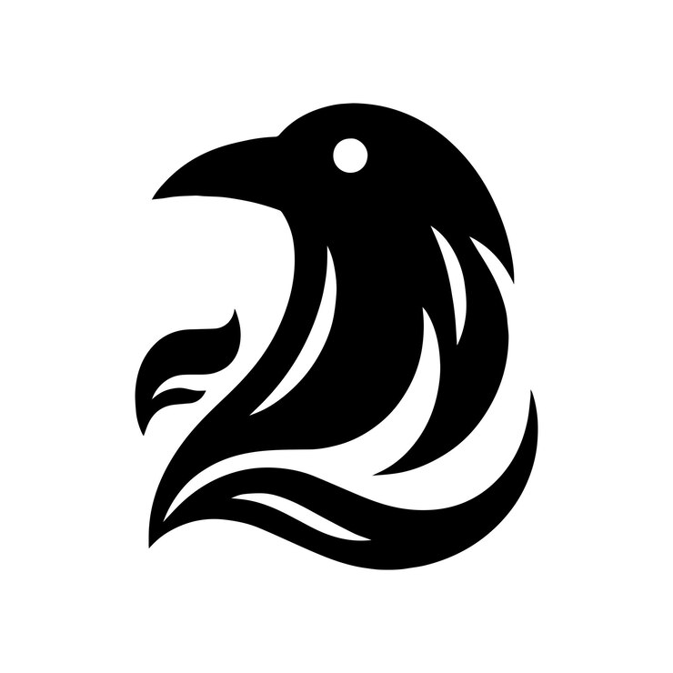 Vetor modelo de logotipo de corvo vetorial ícone de identidade de marca isolado gráfico vetorial abstrato 1