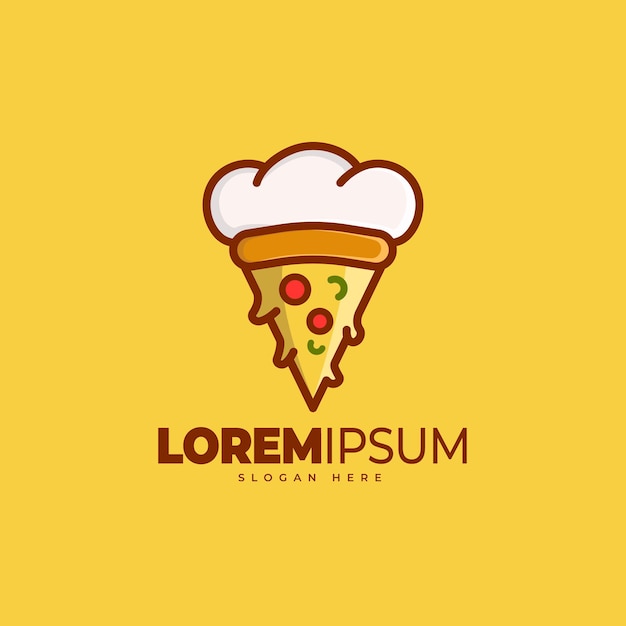 Modelo de logotipo de cozinheiro de pizza