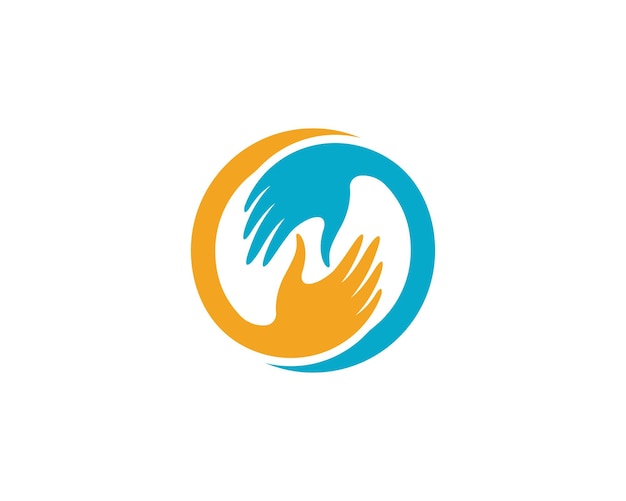 Modelo de logotipo de cuidados com as mãos