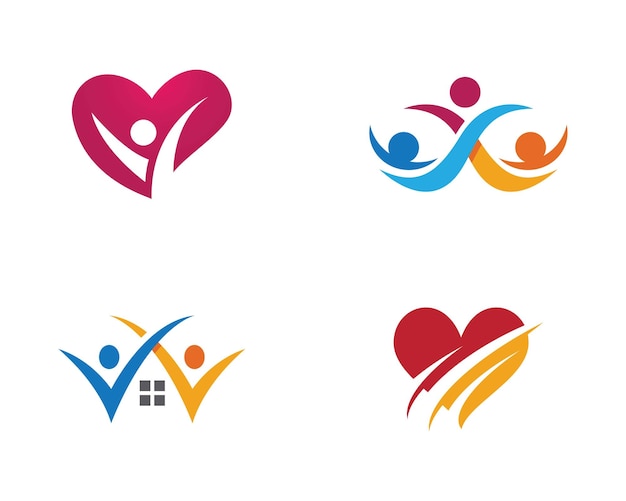 Vetor modelo de logotipo de cuidados comunitários vector iconx9