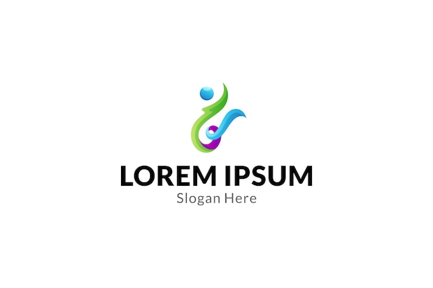 Modelo de logotipo de cuidados de saúde humana abstrato