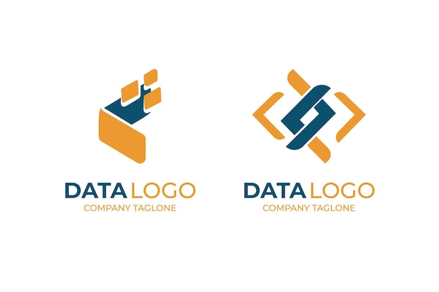 Modelo de logotipo de dados profissionais de design plano
