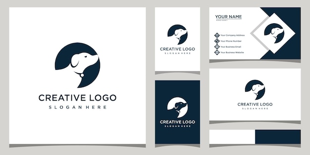 Modelo de logotipo de design de cachorro minimalista