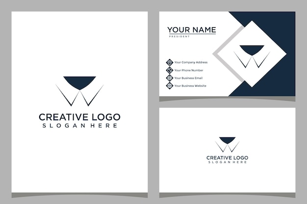 Modelo de logotipo de design de colarinho minimalista e elegante com design de cartão de visita